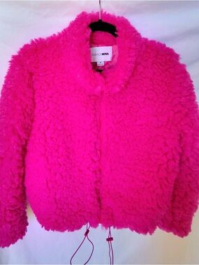 Fashion Nova Hot Pink Faux Sherpa Jacket